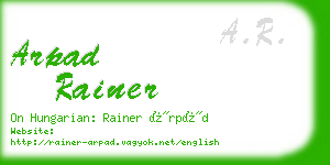 arpad rainer business card